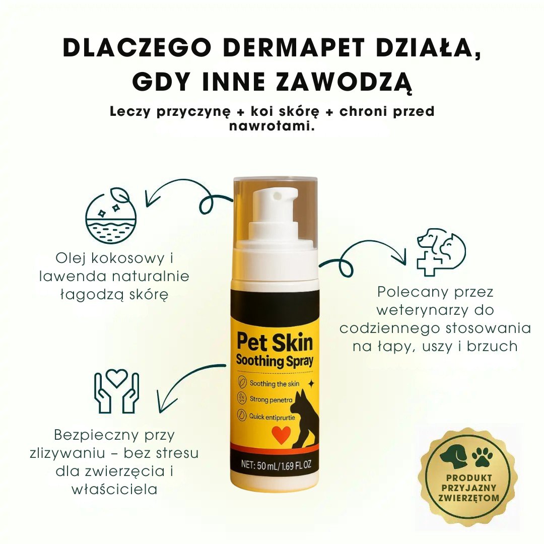 DermaPet® - Zatwierdzony przez weterynarzy spray łagodzący skórę - 1+1 GRATIS
