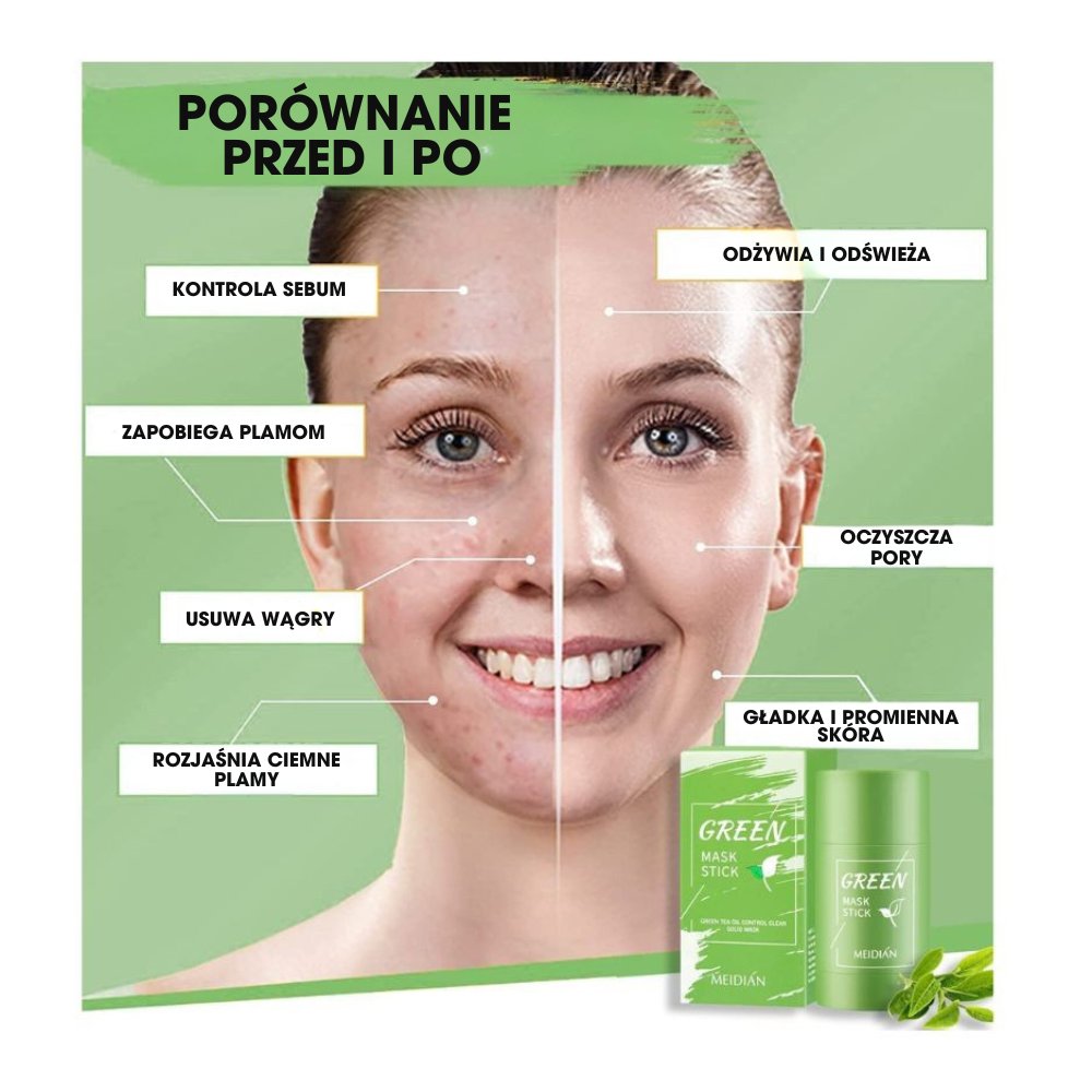 TeaMask® - Głęboko oczyszczająca maska z zieloną herbatą - 1+1 GRATIS